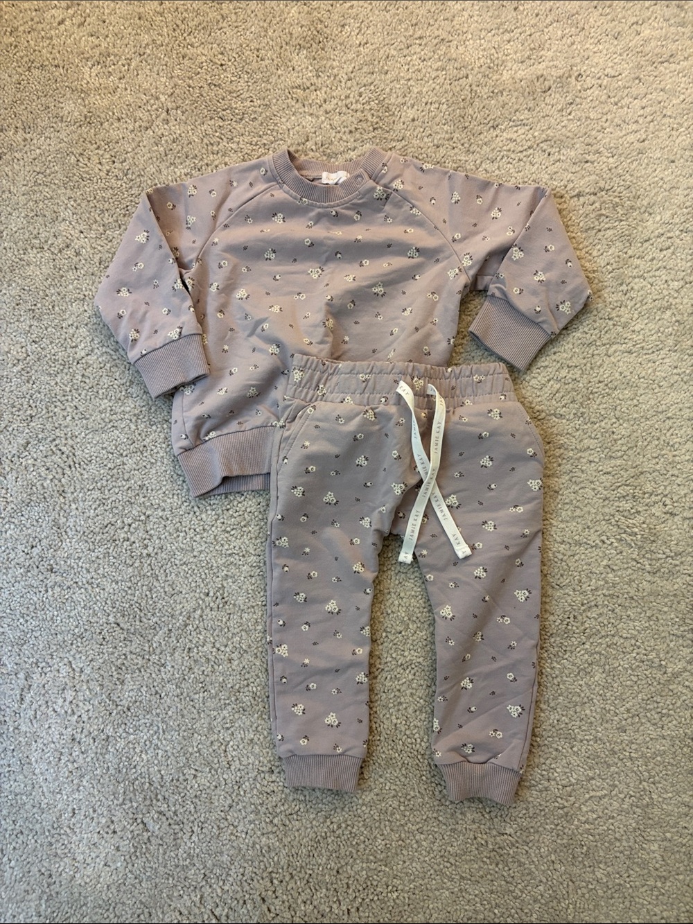 Cuties Jamie Kay Lavendar Floral Print jogger and sweatshirt set